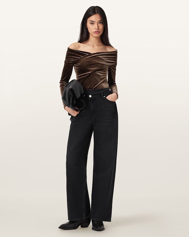 Delta Velvet Wrap Top