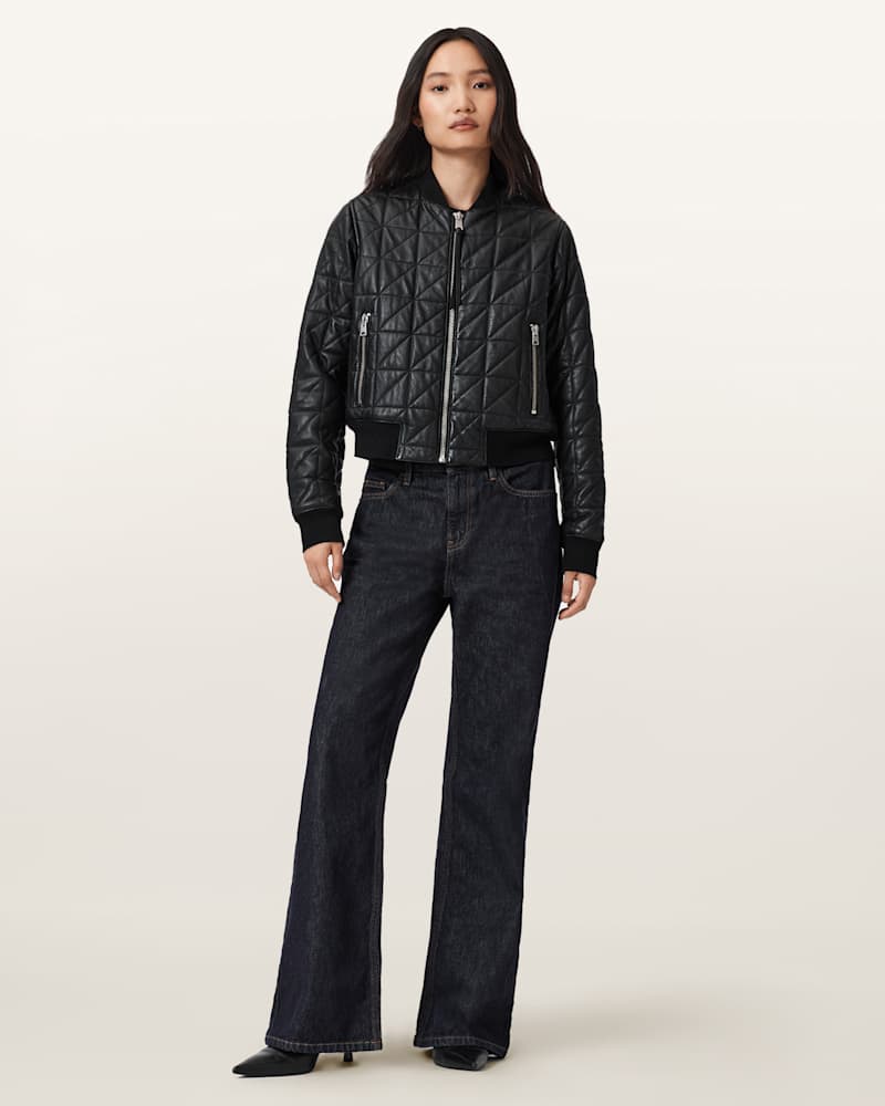 Carly Quilt Leather Bomber Jacket