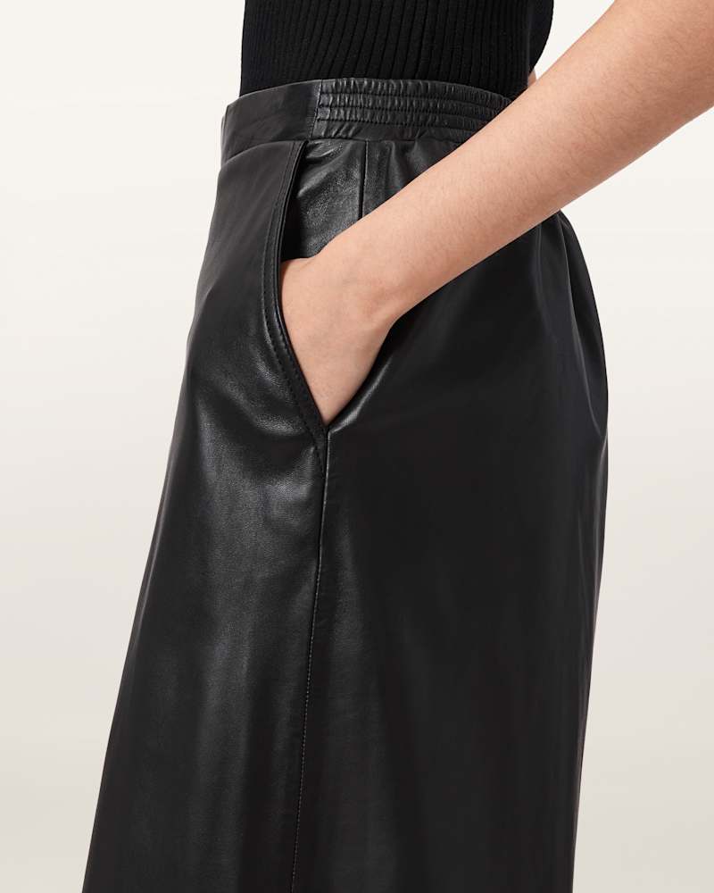 Etta Barrel Leg Leather Trousers 