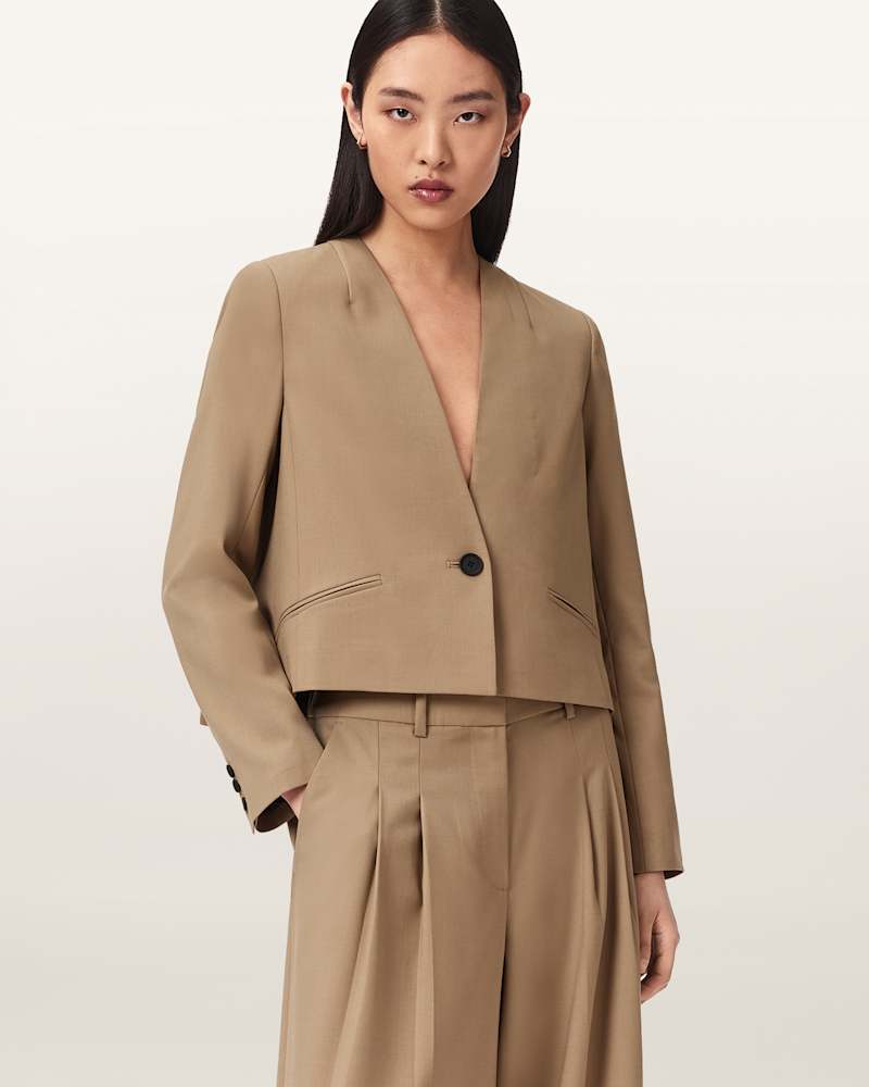 Poppy Single Breasted Pleated Blazer