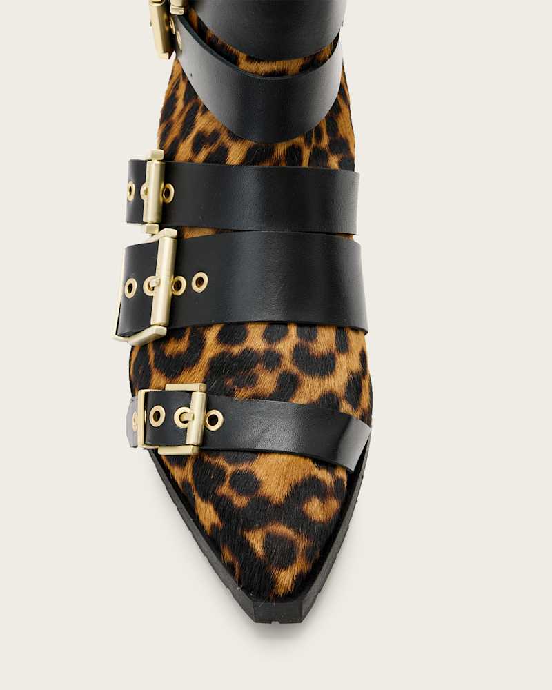 Jane Buckle Pointed Leather Boots