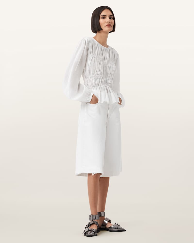 Melani Round Neck Gathered Top