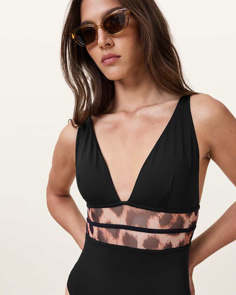 Xalia Mesh Leopard Print Swimsuit
