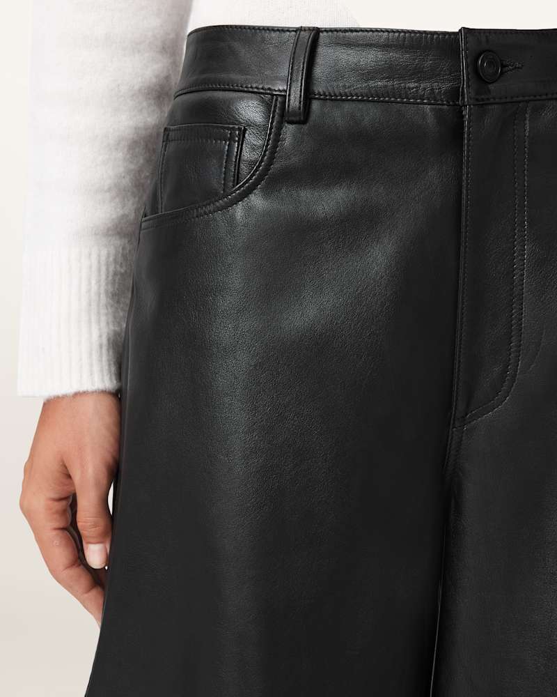 Jett Wide Leg Leather Trousers