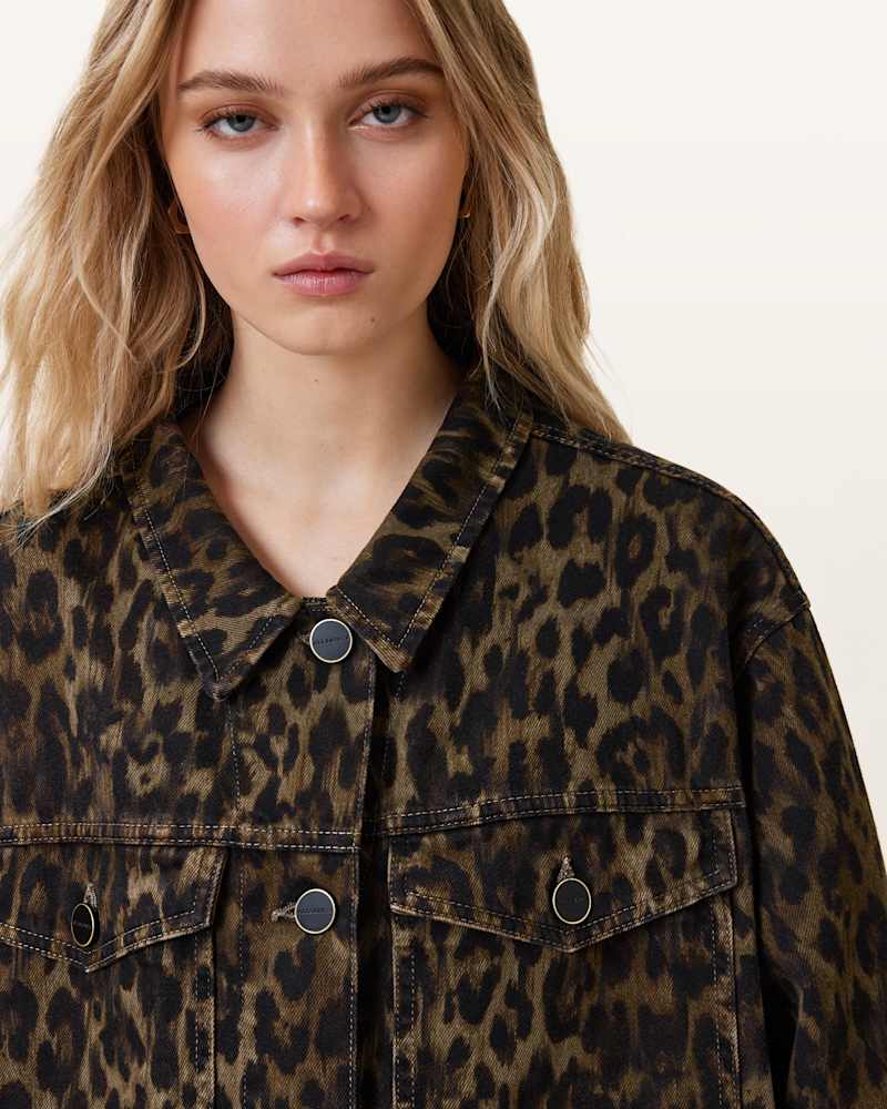Willow Leopard Print Denim Jacket