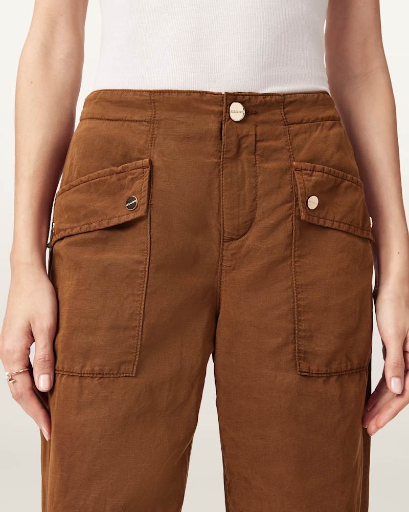 Val Cargo Linen Blend Trousers