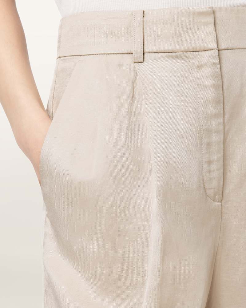 Helena Tailored Wide Leg Linen Blend Trousers 