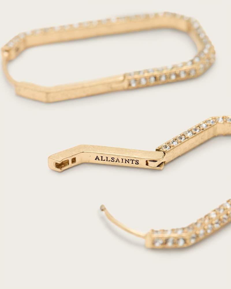 Hattie Crystal Hex Hoop Earrings