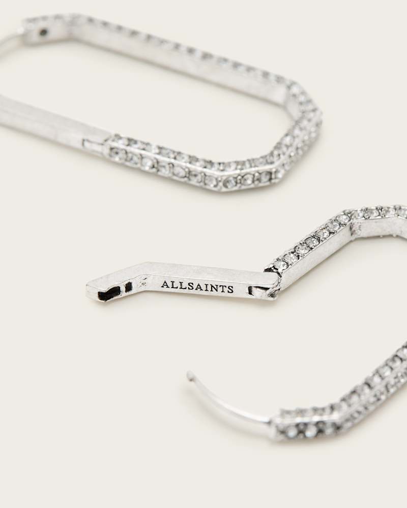 Hattie Crystal Hex Hoop Earrings