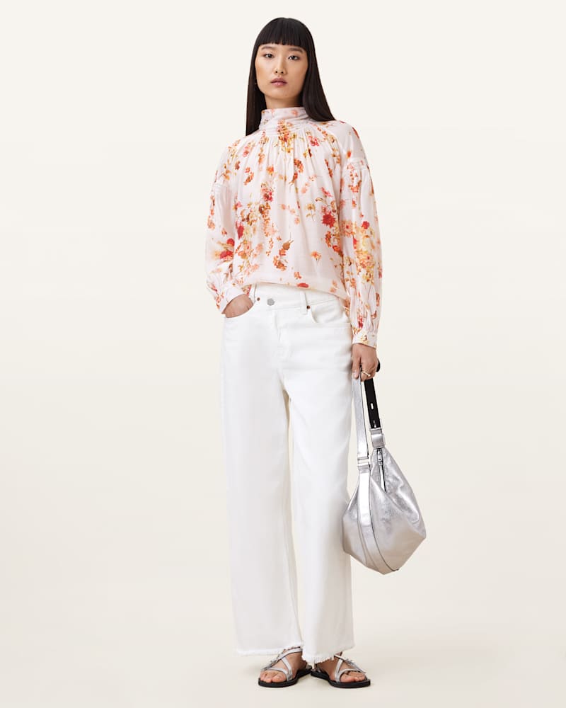 Pearla High Neck Floral Print Top