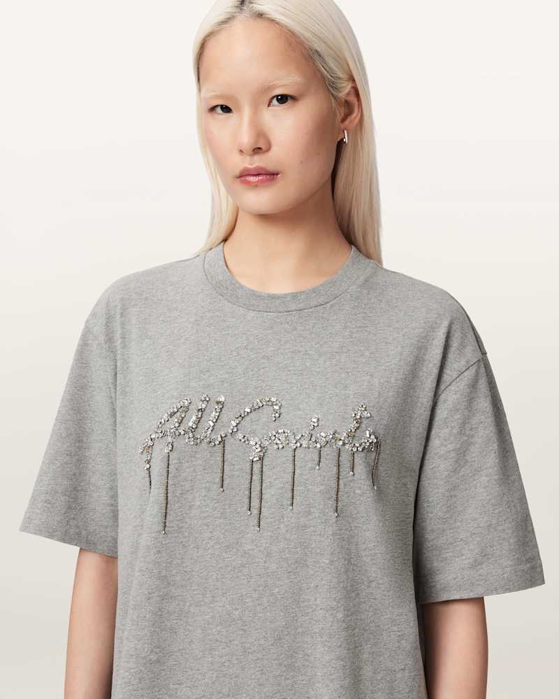 Chains Embellished T-Shirt Mini Dress