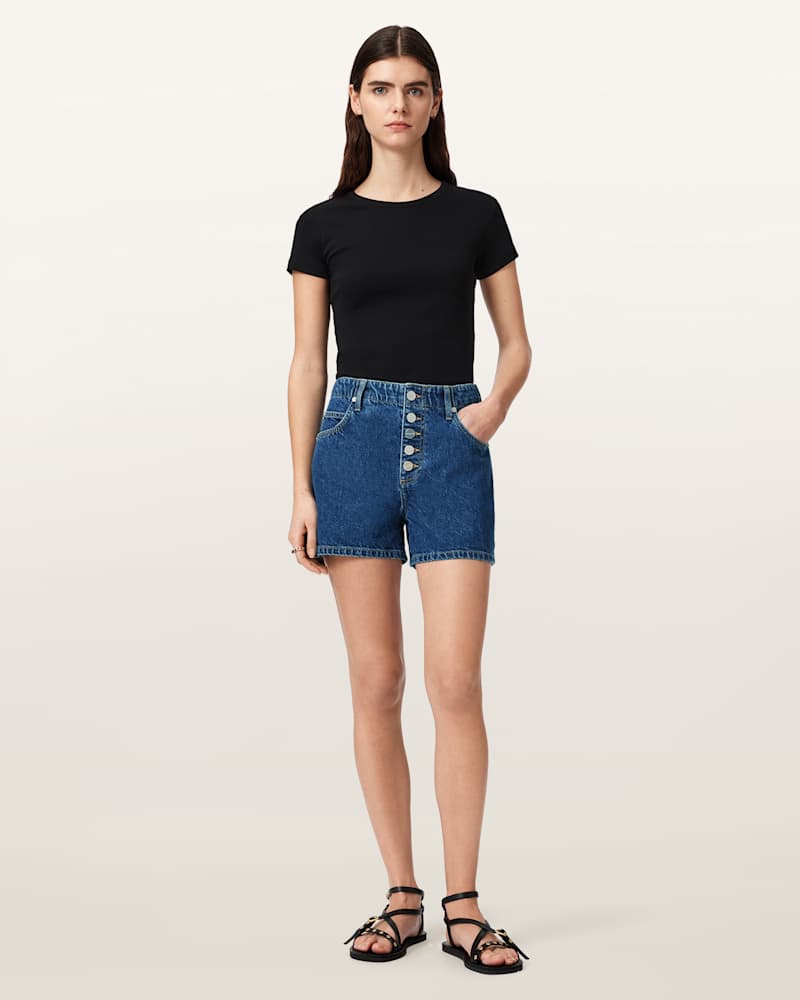 Tay Mid Rise Denim Shorts