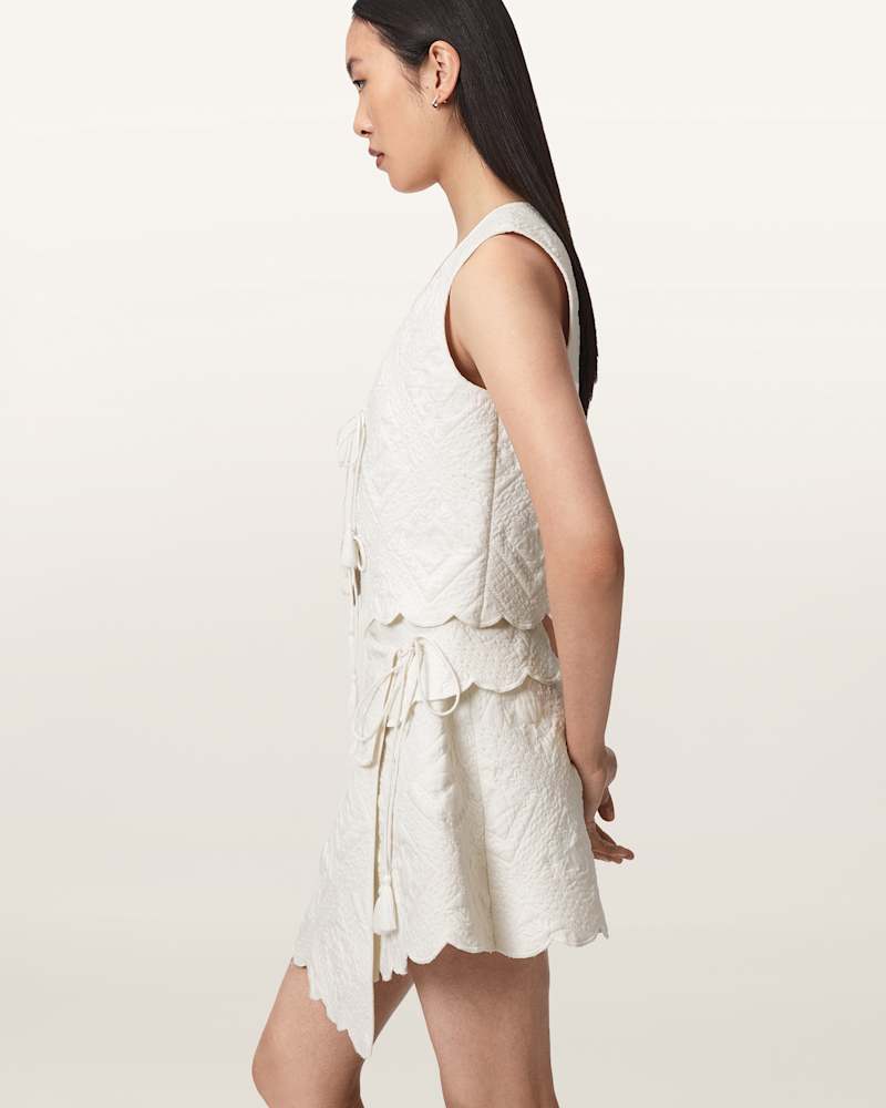 Mona Quilted Asymmetric Mini Skirt