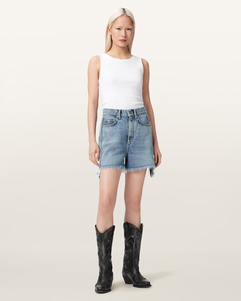 Frankie Studded Denim Shorts