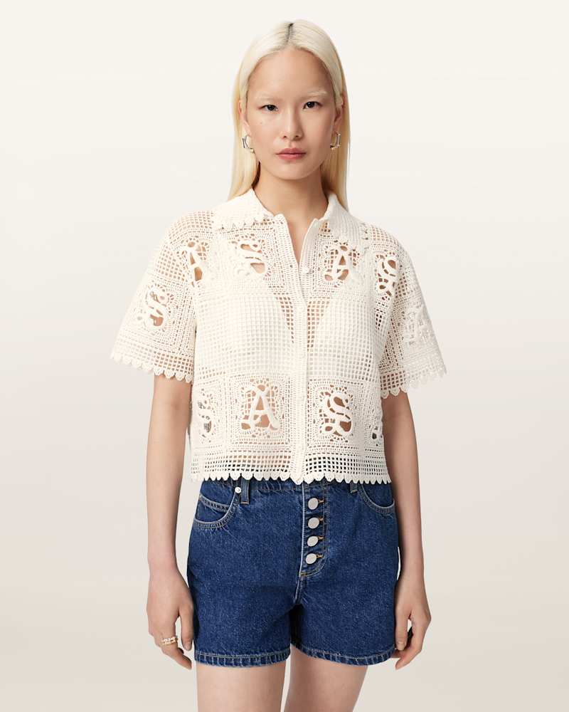 Kyra Crochet Cropped Polo