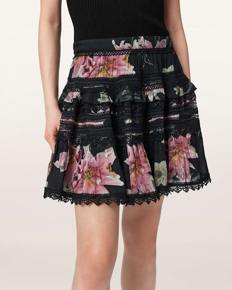 Zora Lace Trimmed Mini Skirt