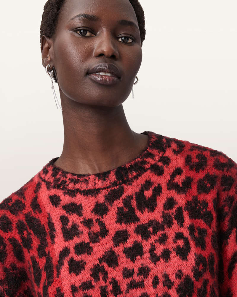 Lex Oversized Leopard Print Jumper