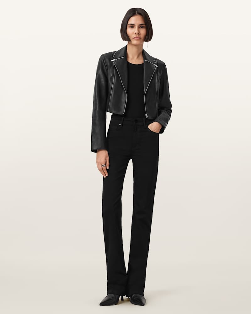 Landers Slim Fit Leather Biker Jacket