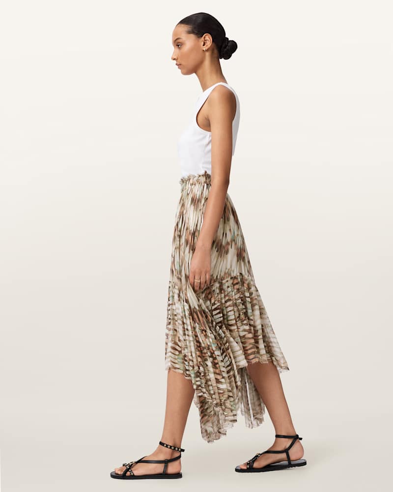 Danae Asymmetric Tiered Midi Skirt
