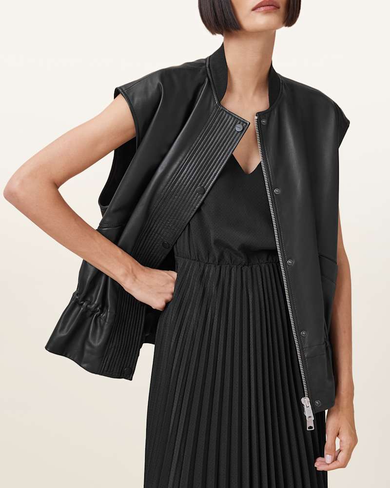 Sofi Relaxed Fit Leather Gilet
