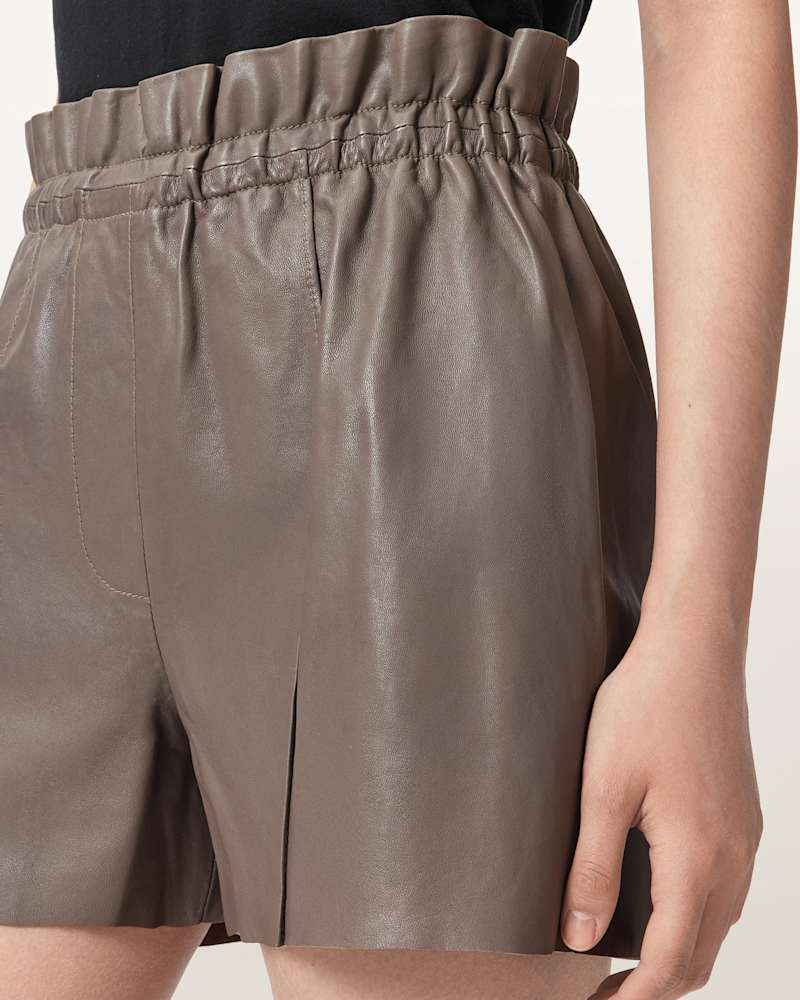 Fran High Rise Leather Shorts