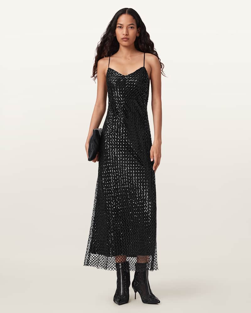 Chantelle Sequin Midi Slip Dress