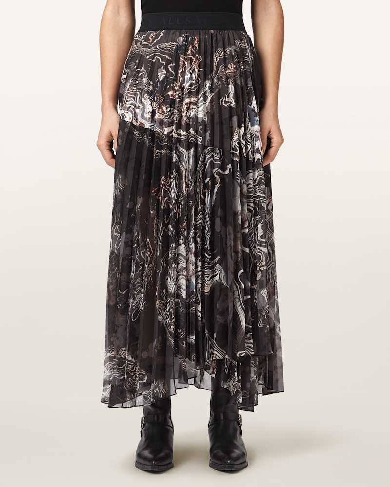 Micaela Pleated Maxi Skirt