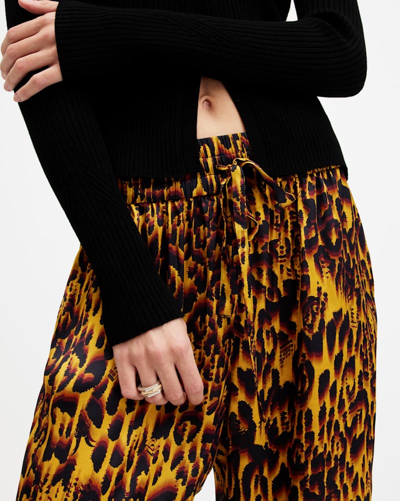 Tyler High Rise Abstract Print Trousers