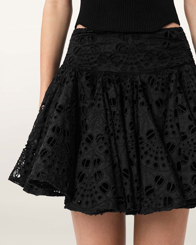 Dotty Broderie Mini Skirt