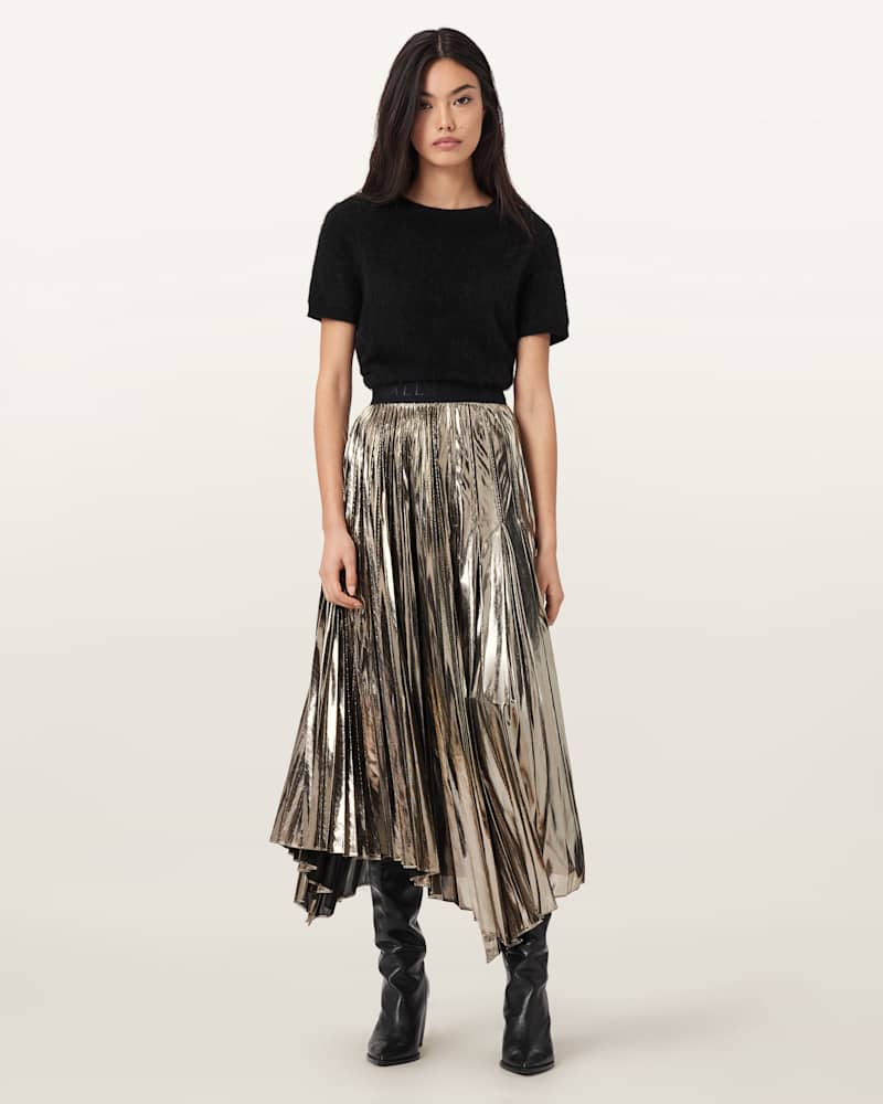 Jax Pleated Midi Skirt