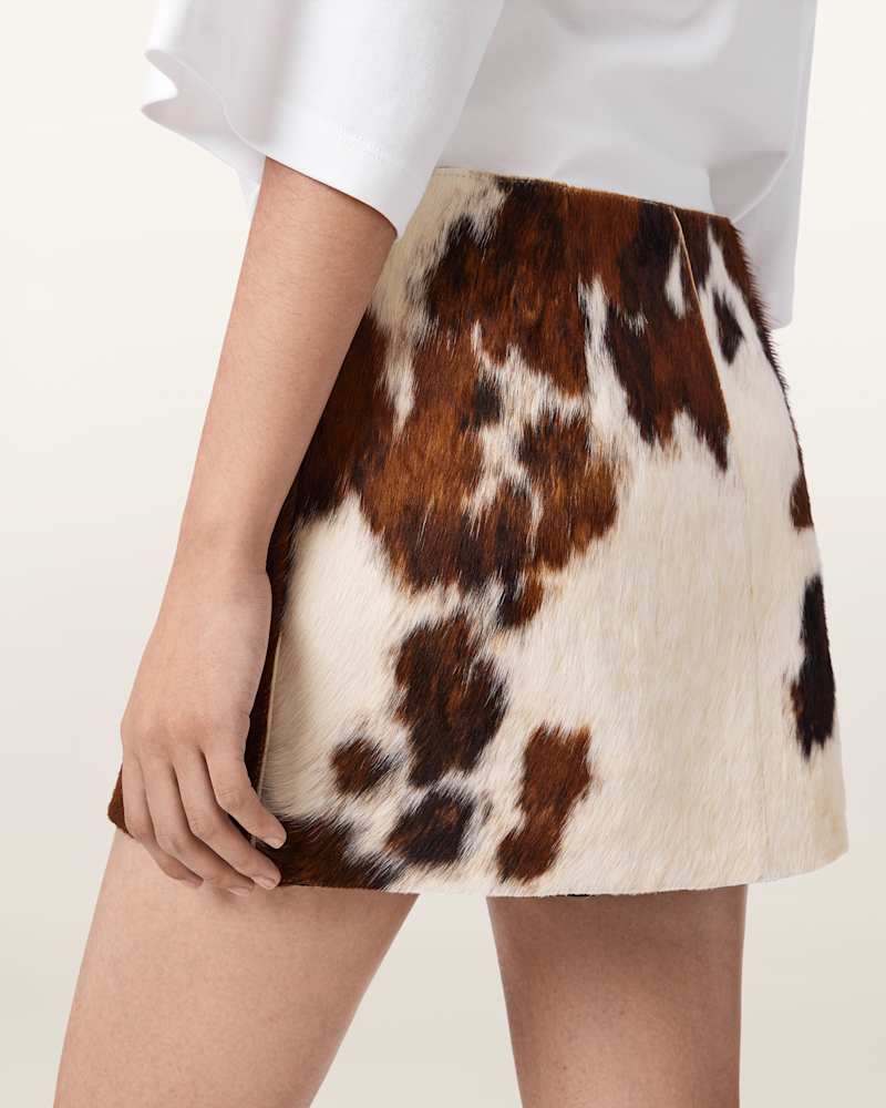 Dapple Cowhide Mini Skirt