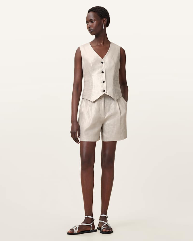 Averie Relaxed Fit Linen Waistcoat