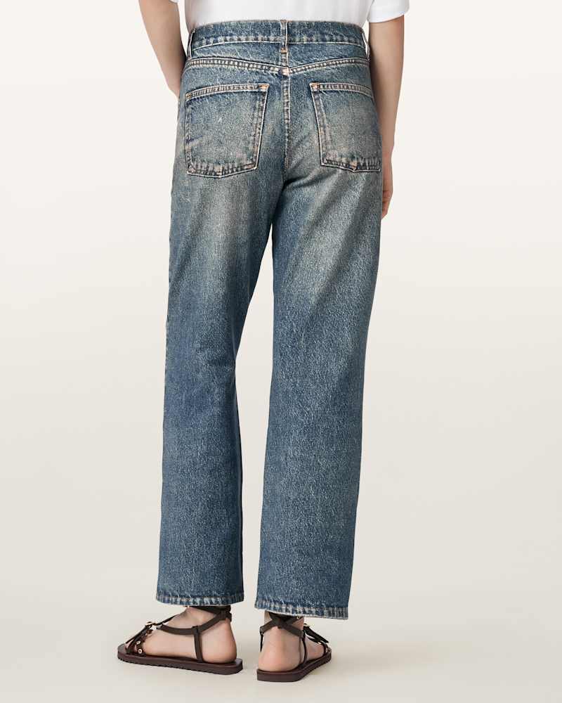 Ida Terry Straight Leg Illusion of Denim Trousers