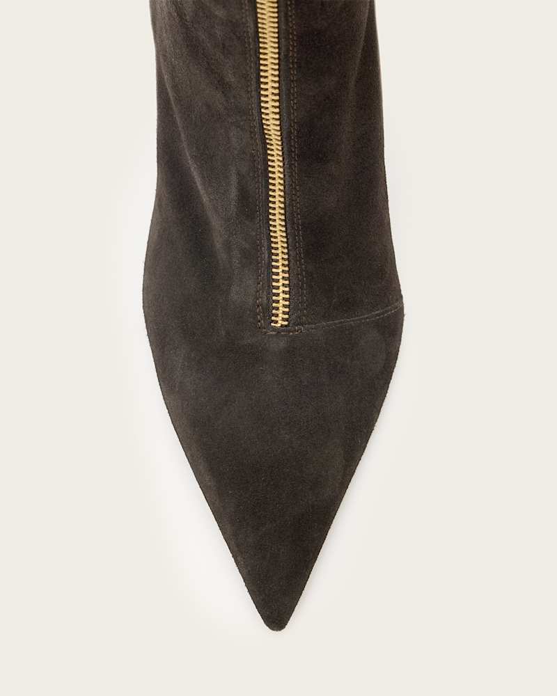 Natasha Pointed Zip Up Suede Boots