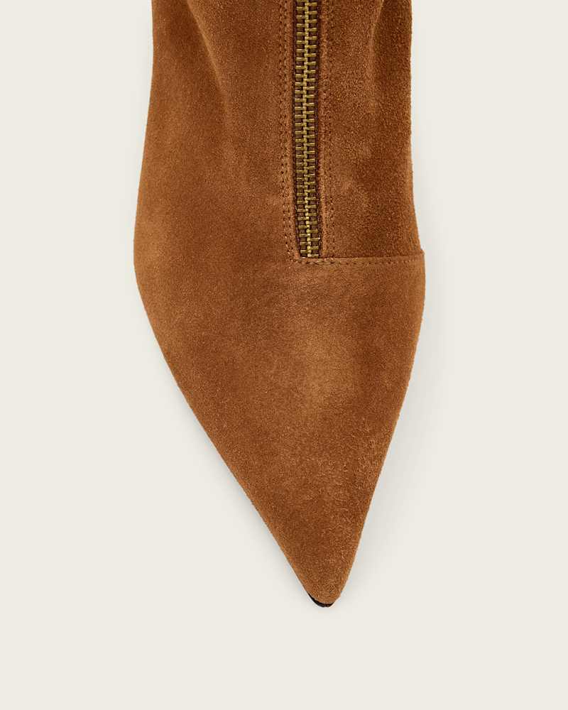 Natasha Pointed Zip Up Suede Boots