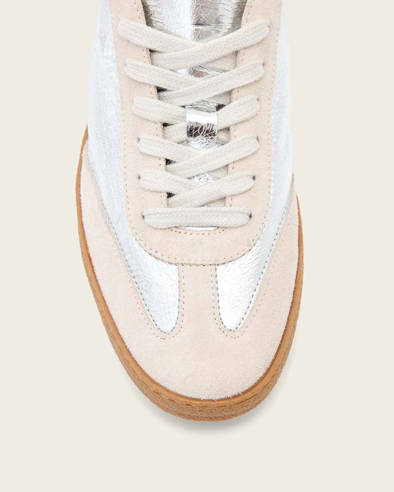 Thelma Metallic Leather Low Top Trainers