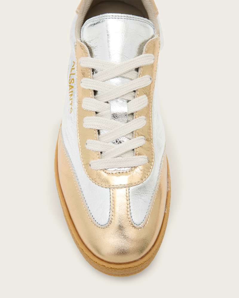 Thelma Metallic Leather Low Top Trainers