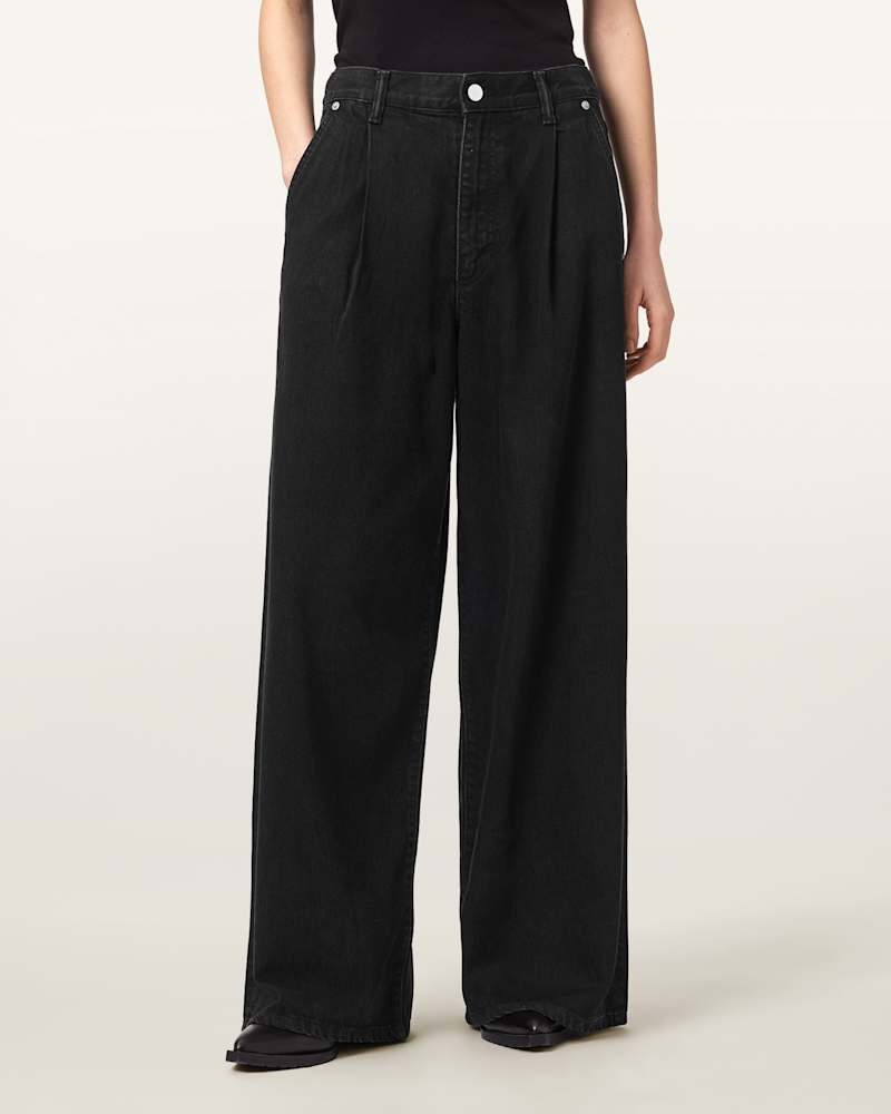 Haze Pleated Wide Leg Jeans