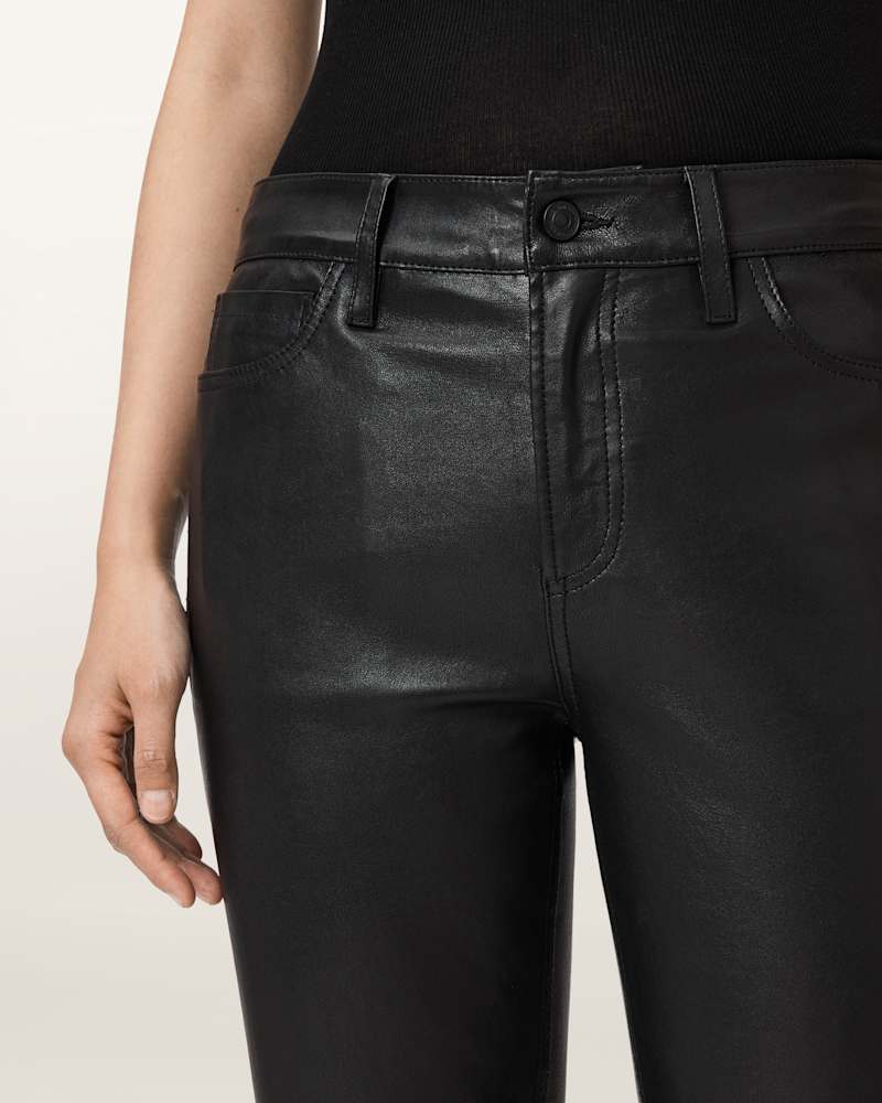 Haldan Leather Bootcut Trousers