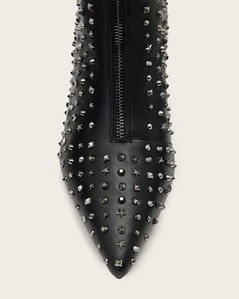 Natasha Studded Leather Boots