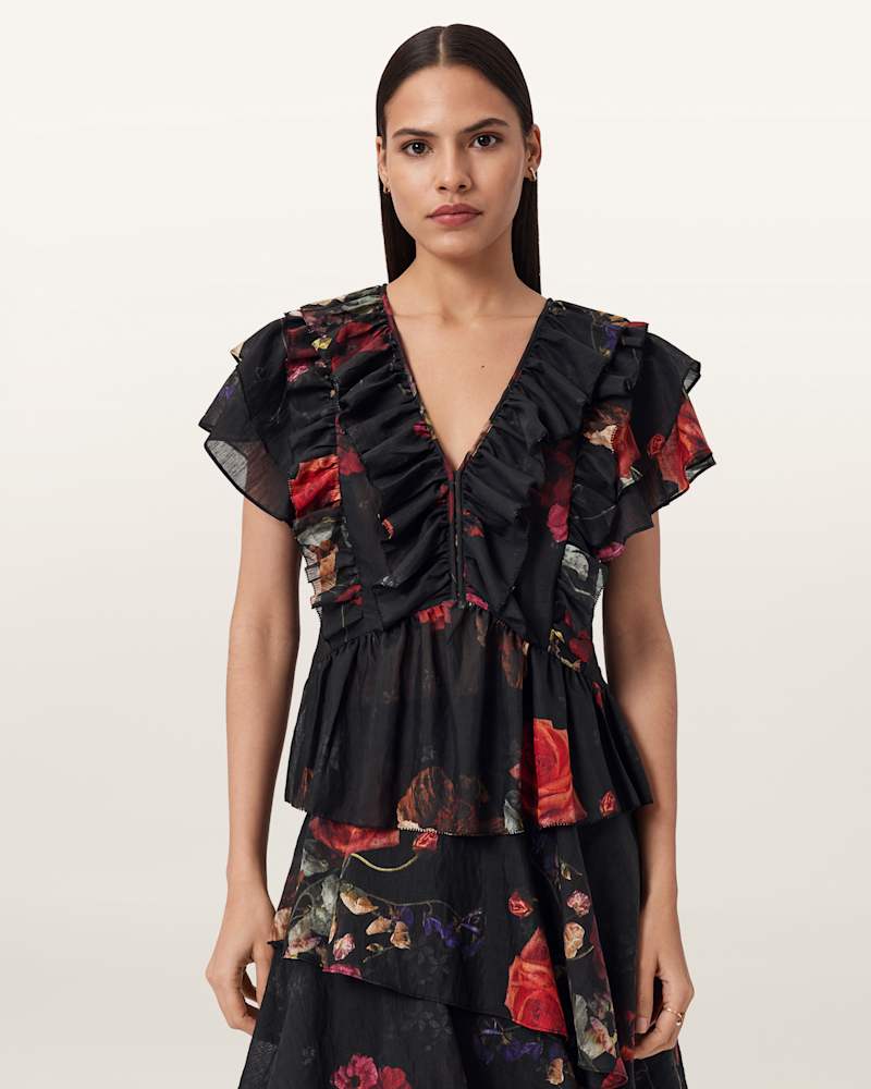 Alma Floral Frill Top