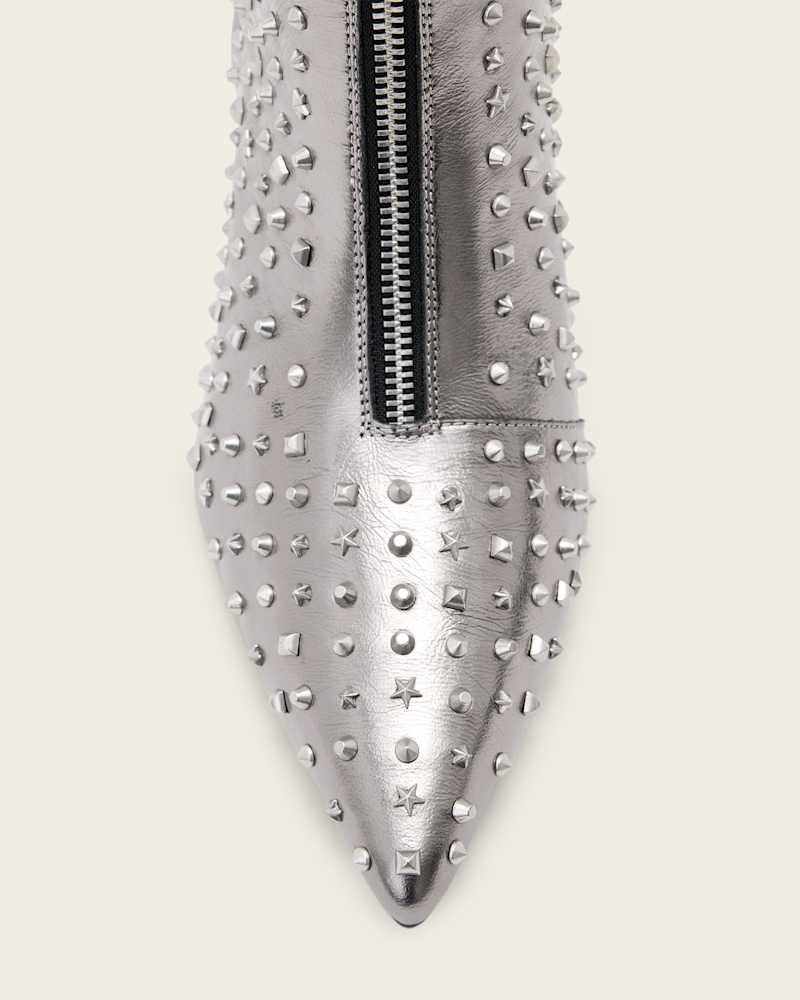 Natasha Studded Leather Boots