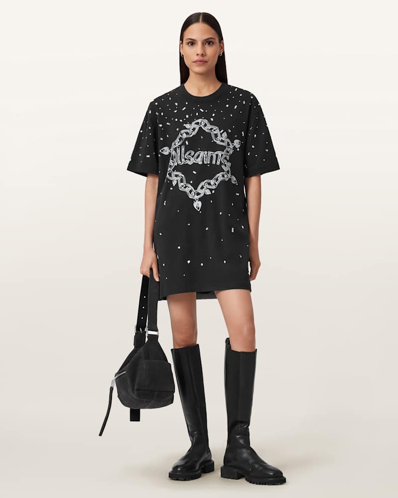Drip Scatter Embellished Mini Dress