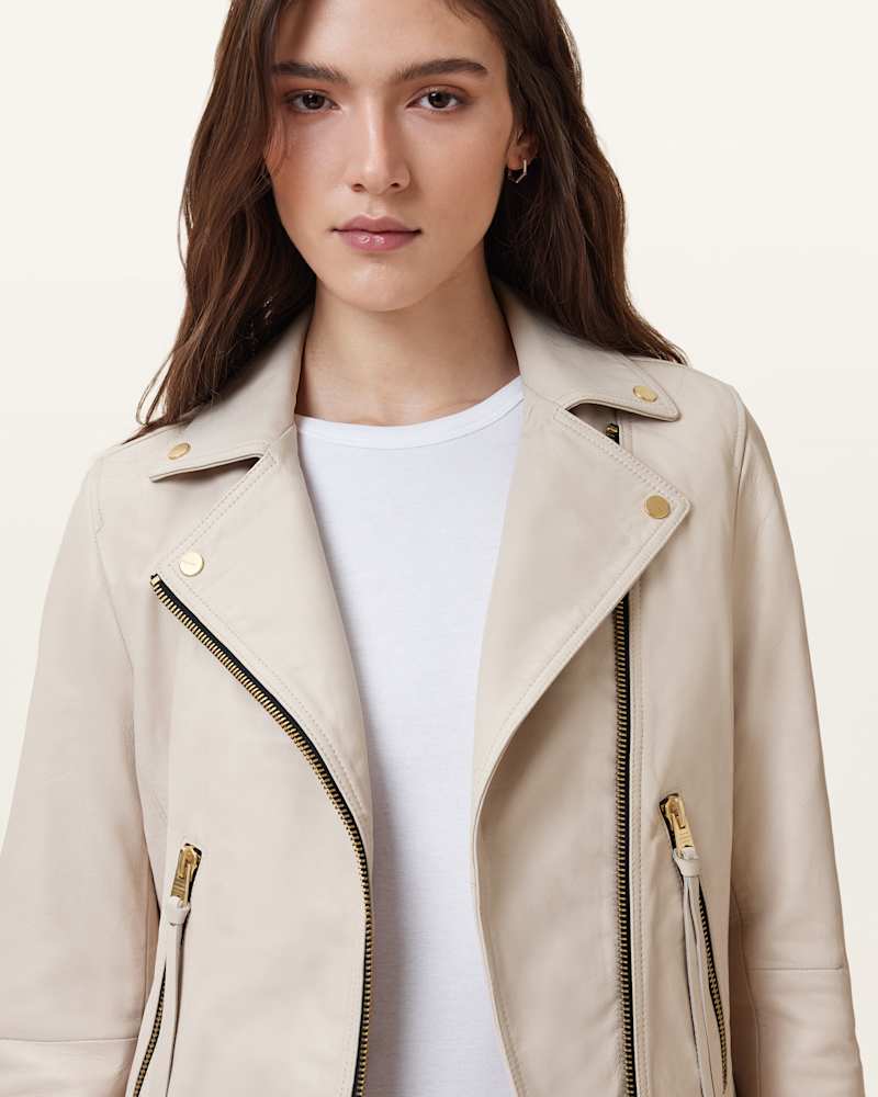 Dalby Slim Fit Leather Biker Jacket