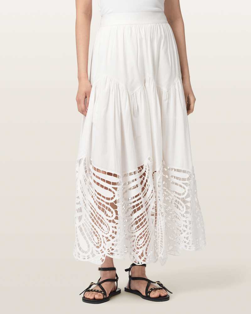 Femi Tiered Cotton Maxi Skirt