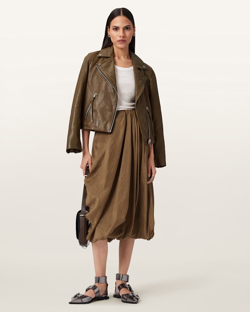 Dalby Slim Fit Leather Biker Jacket