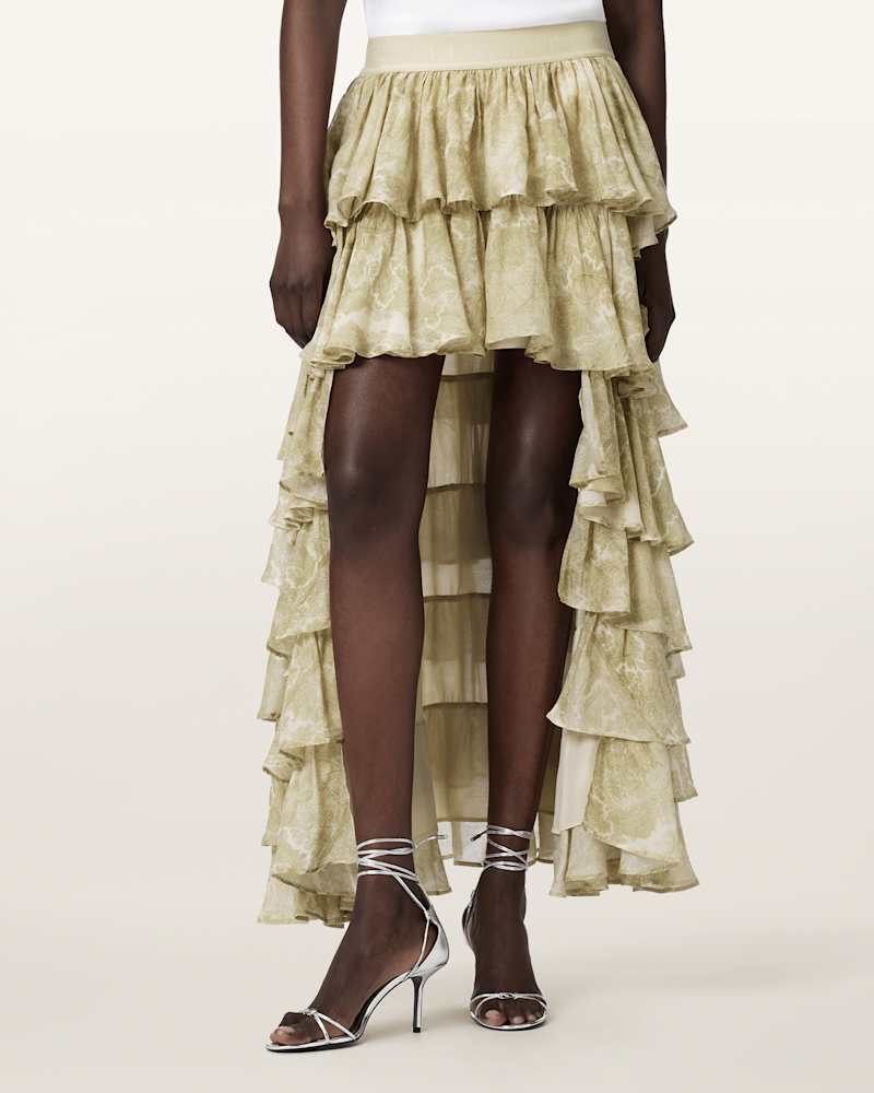 Cavarly Tiered Maxi Skirt