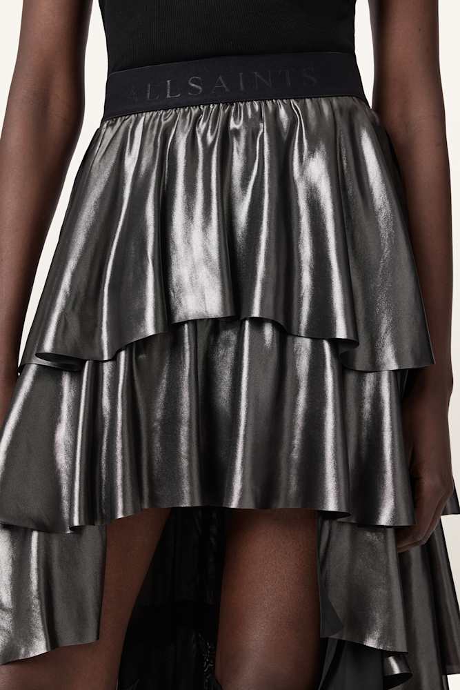 Cavarly Metallic Maxi Skirt