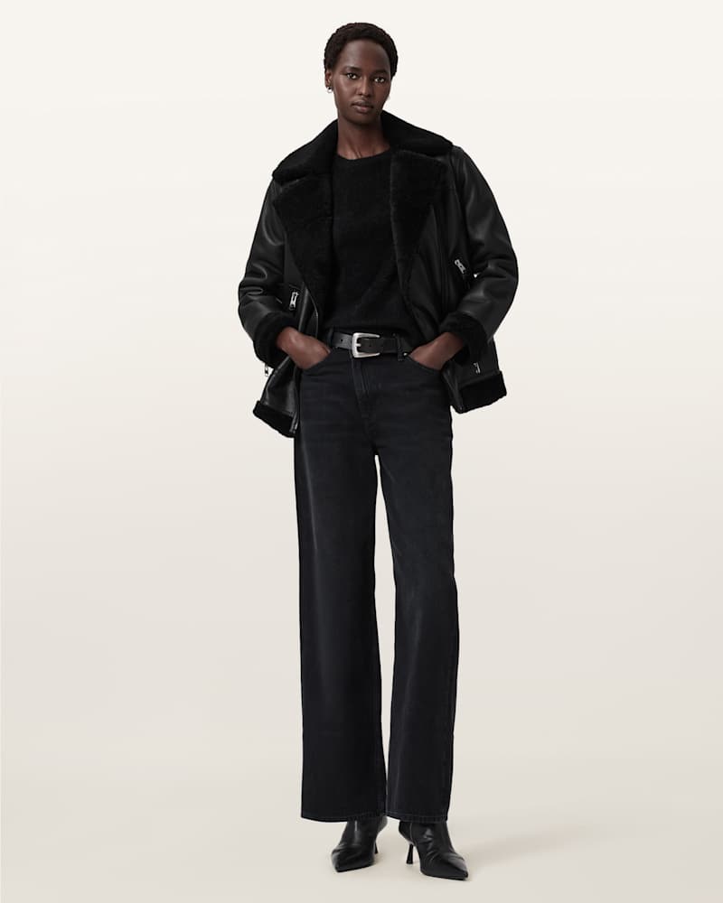 Sola Shearling Biker Jacket