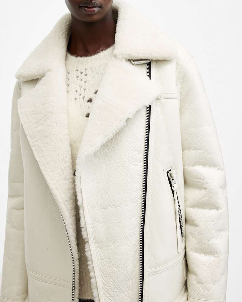 Sola Oversized Shearling Biker Jacket